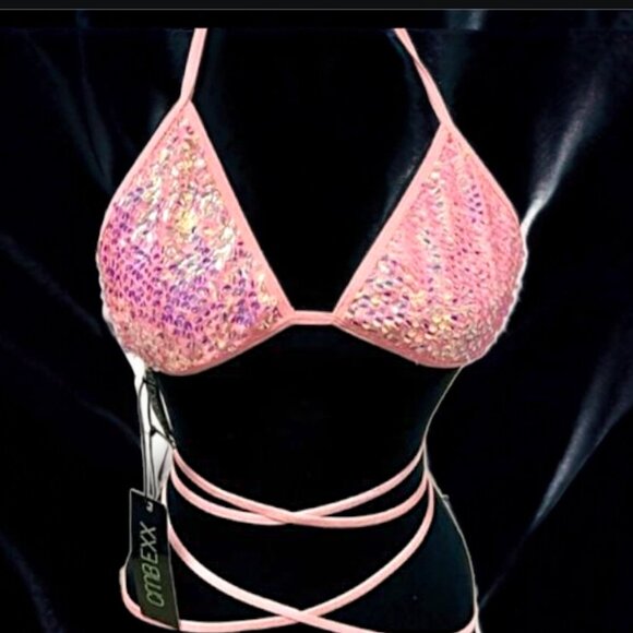 XL "Royal Reef Diva Wrap Top" - Pinkwith Irridesent-Pink Sequins Club E… - Picture 9 of 10